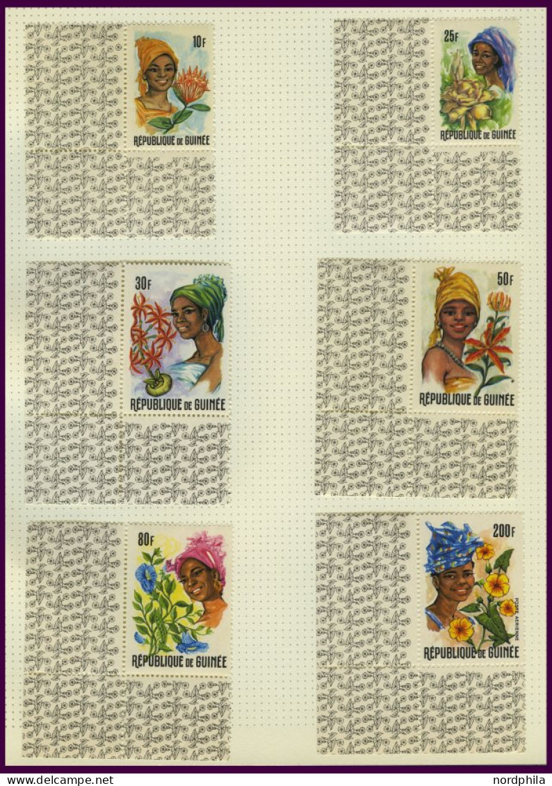 GUINEA , , 1959-68, Praktisch Komplette Sammlung Im Album (ohne Ungezähnte Ausgaben), Blocks Wohl Alle Postfrisch, Prach - Guinea (1958-...)