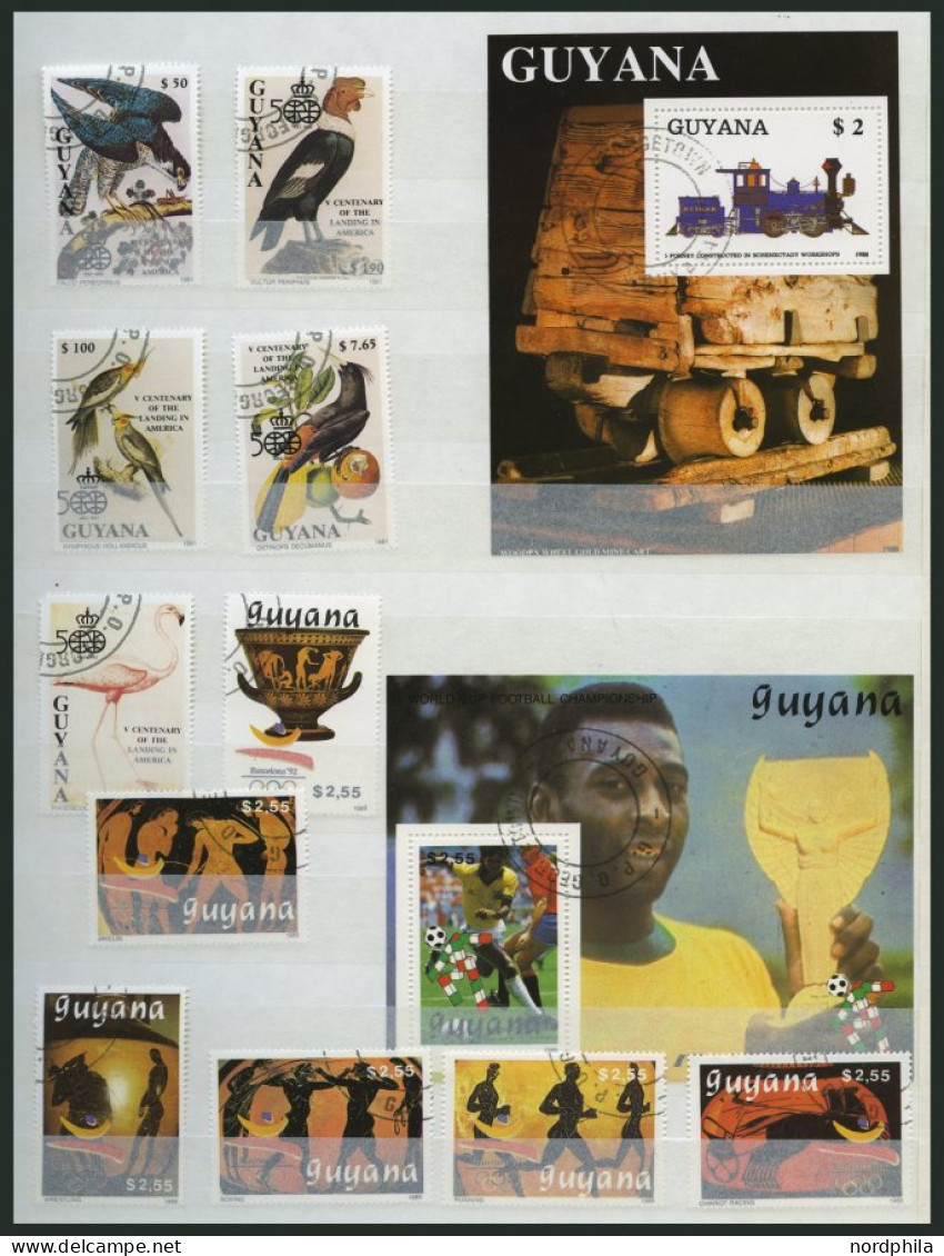 GUYANA O, 1988-92, Partie Verschiedener Ausgaben, Blocks Und Kleinbogen, Pracht, Mi. 470.- - Guyana (1966-...)