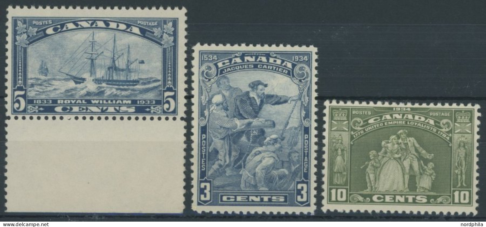 KANADA 174-76 , 1933/4, 3 Postfrische Werte, Pracht - Autres & Non Classés