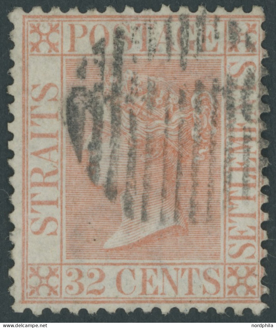 MALAIISCHE STAATEN - STRA 17 O, 1867, 32 C. Blaßrot, Pracht, Mi. 100.- - Straits Settlements