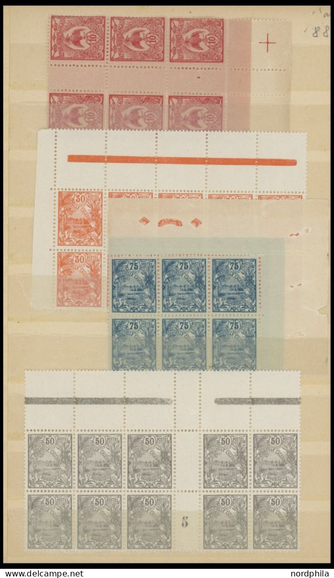 NEUKALEDONIEN , , 1905-44, überwiegend Postfrische Partie Meist Kleinerer Werte, Viele Blockstücke, Prachterhaltung - Autres & Non Classés