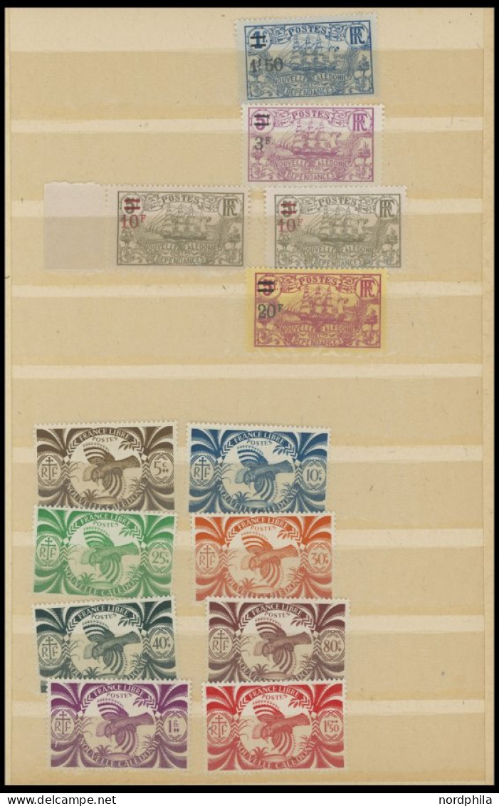 NEUKALEDONIEN , , 1905-44, überwiegend Postfrische Partie Meist Kleinerer Werte, Viele Blockstücke, Prachterhaltung - Otros & Sin Clasificación