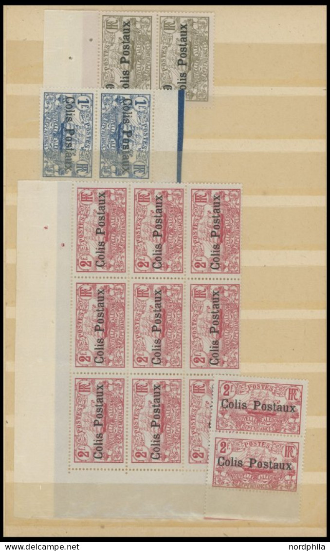 NEUKALEDONIEN , , 1905-44, überwiegend postfrische Partie meist kleinerer Werte, viele Blockstücke, Prachterhaltung