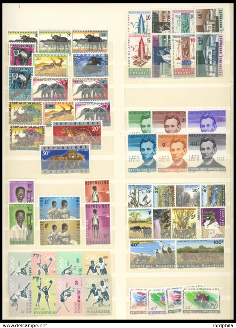 RUANDA , , 1962-68, überwiegend Postfrische Sammlung, Einge Werte Haftend, Sonst Prachterhaltung - Autres & Non Classés