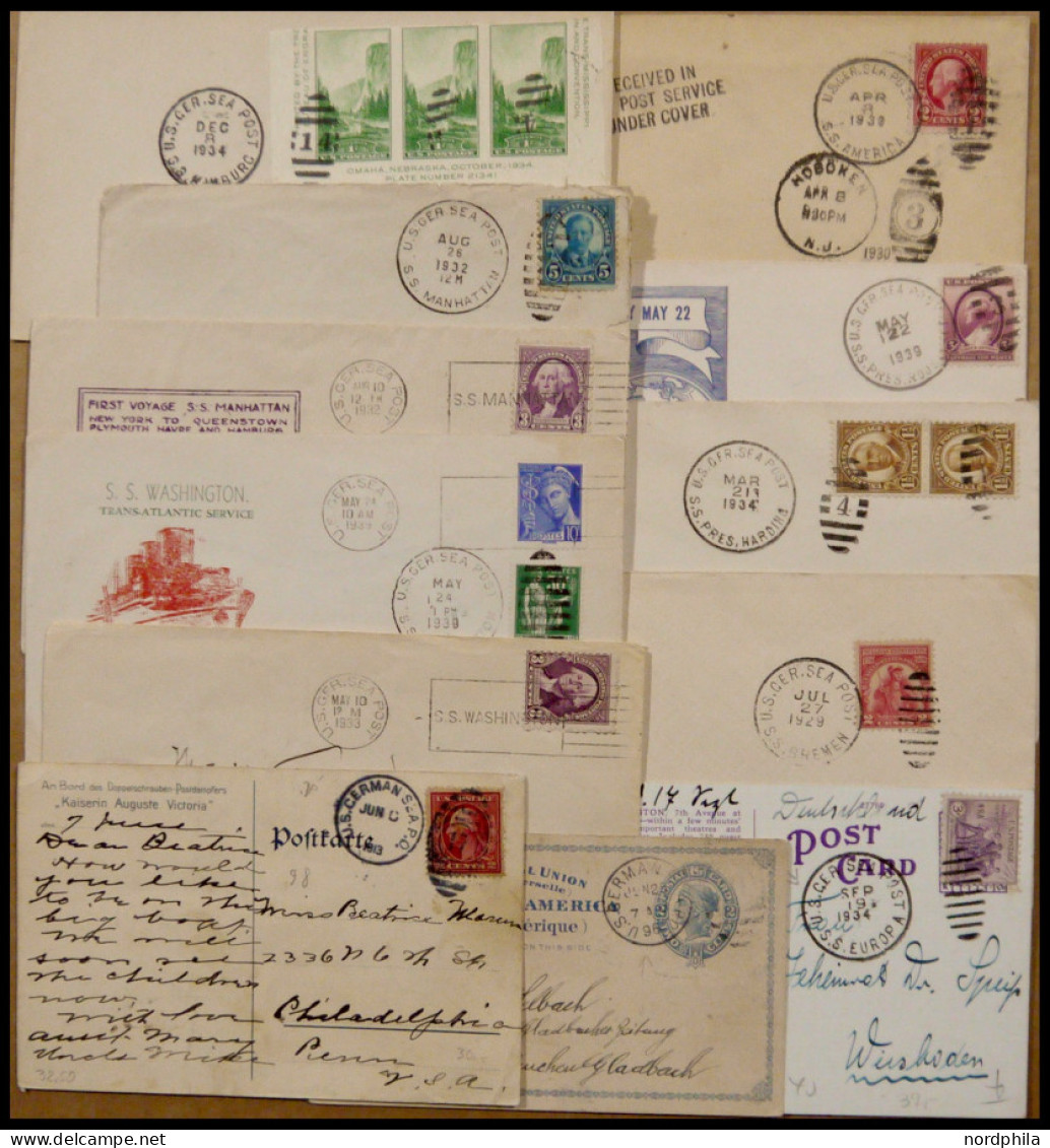 SAMMUNGEN, LOTS 1898-1934, Interessante Partie Von 12 Verschiedenen Belegen German Seapost, Einige Bessere Dabei, Pracht - Verzamelingen