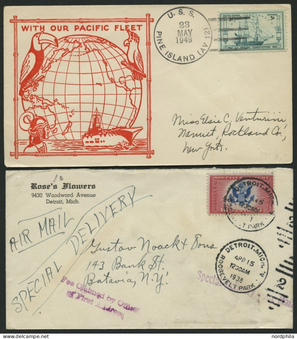 VEREINIGTE STAATEN 1927-40, 13 Verschiedene Luftpostbelege, Die Meisten Nach Europa, Bedarfserhaltung - 1c. 1918-1940 Lettres