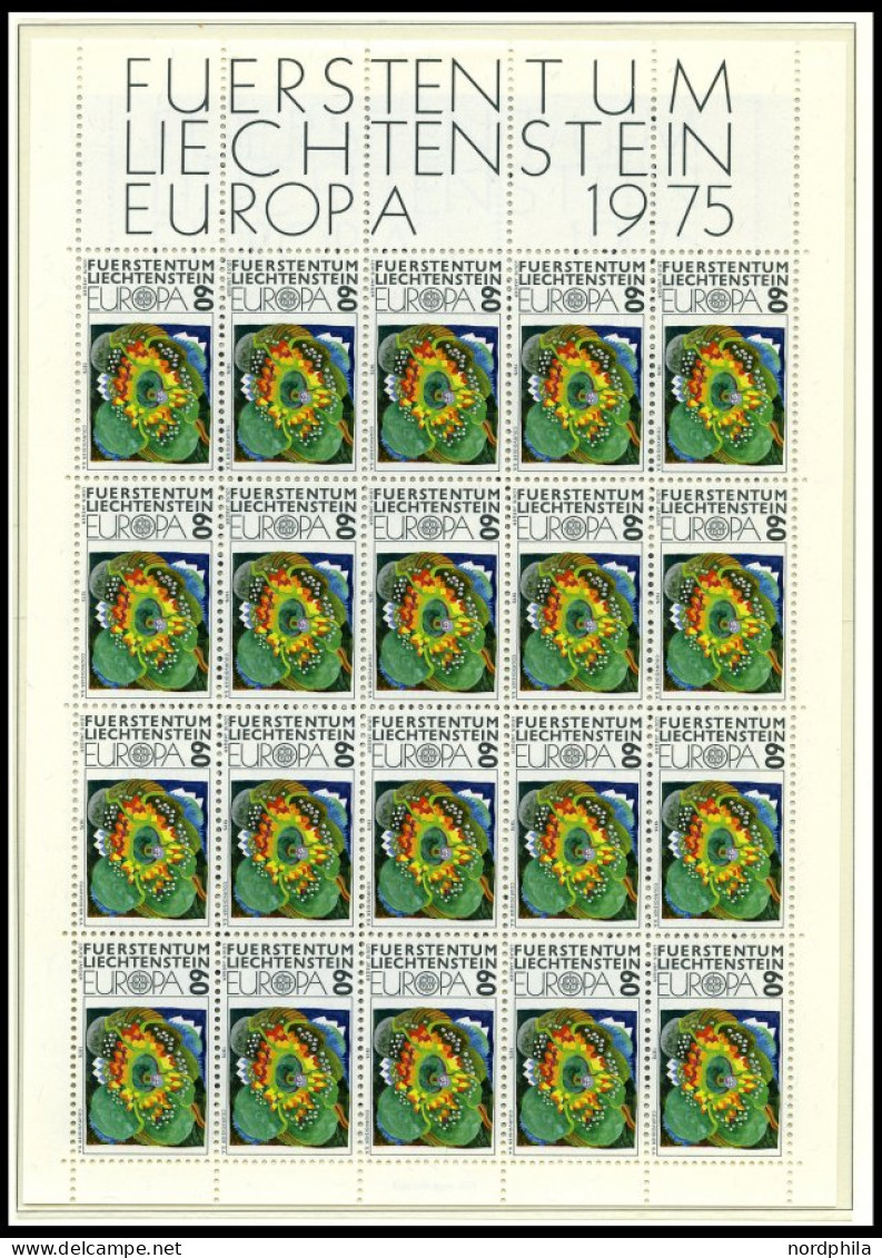 EUROPA UNION , 1975, Gemälde, kompletter Jahrgang, mit fast allen Kleinbogen, Pracht