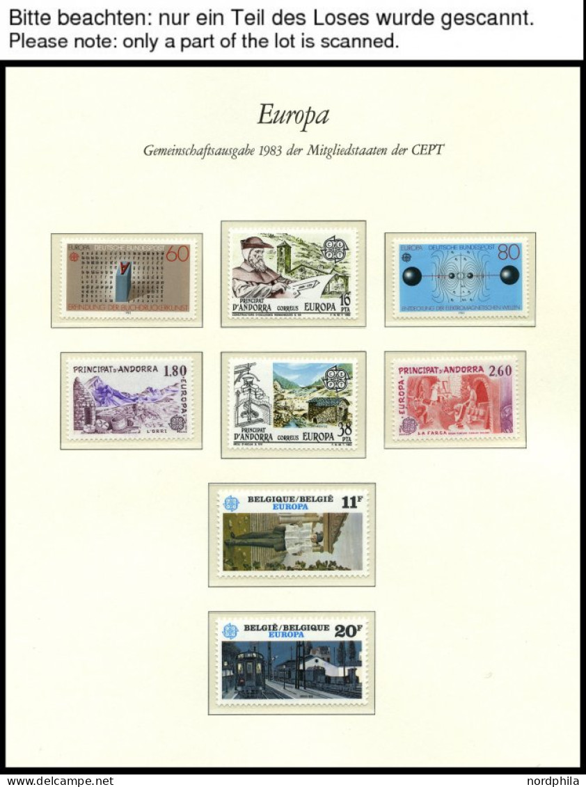 EUROPA UNION , 1983, Werke Des Menschlichen Geistes, Kompletter Jahrgang Mit Kleinbogensatz Guernsey Und Jersey, Pracht, - Collections