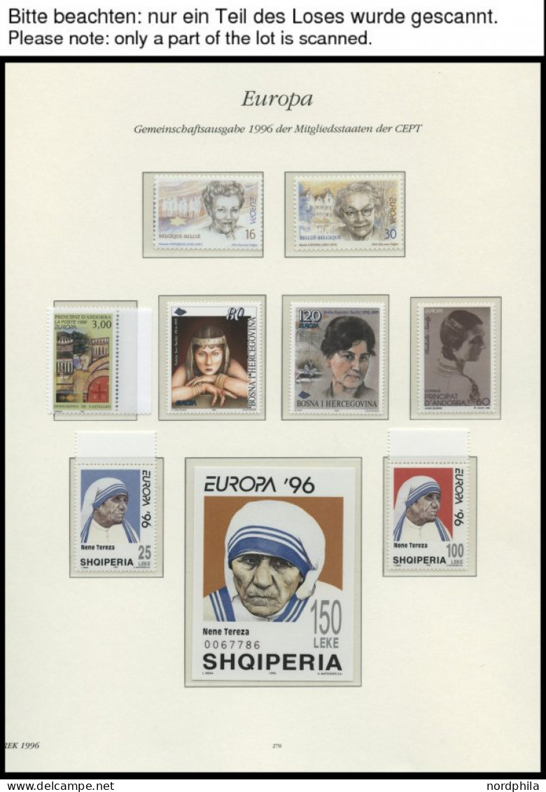 EUROPA UNION , 1996, Berühmte Franzosen, Kompletter Jahrgang, Pracht, Mi. 271.10 - Sammlungen