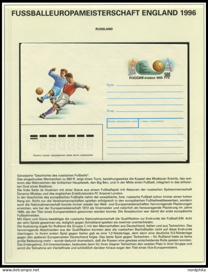 SPORT ,Brief , Fußball-Europameisterschaft England 1996 Auf Siegerseiten Im Album Mit Blocks, Streifen, Einzelmarken, Ga - Andere & Zonder Classificatie