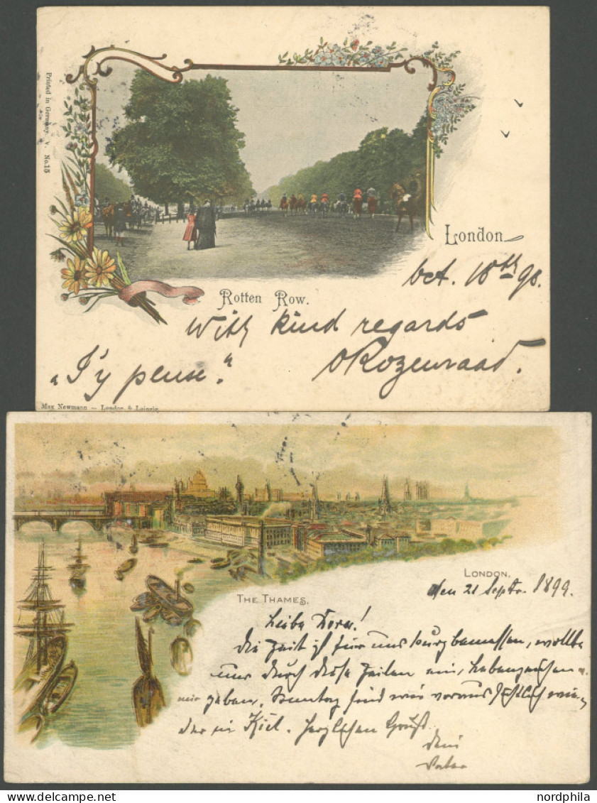 ALTE POSTKARTEN - GROSSBR LONDON, 2 Verschiedene Karten, Von 1898/9 - Altri & Non Classificati