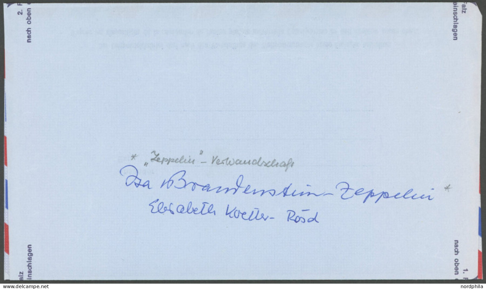 AUTOGRAFEN 1980, Isa Von Brandenstein-Zeppelin, Enkelin Von Graf Zeppelin, Autogramm Auf Sonder-Aerogramm Der Ausstellun - Altri & Non Classificati