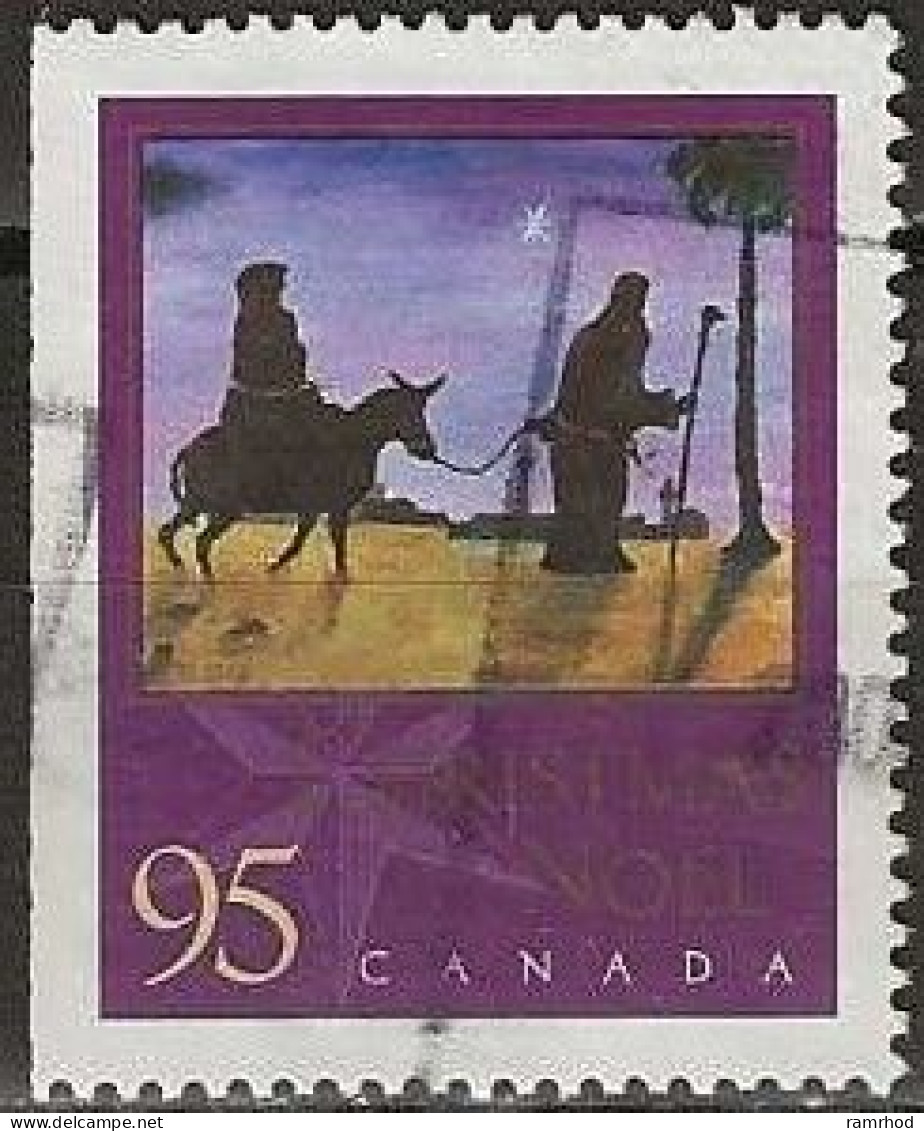 CANADA 2000 Christmas. Religious Paintings By Mouth And Foot Artists - 95c. - Mary And Joseph Journeying To Bethlehem FU - Oblitérés