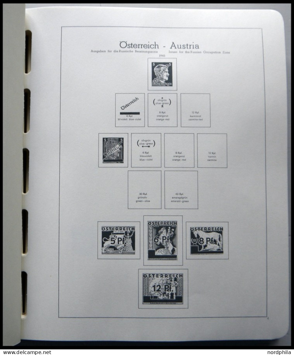 ALBEN 1945-94, Neuwertige, Scheinbar Komplette Österreich Vordruckblätter Von Leuchtturm, Im Klemmbinder - Binders With Pages