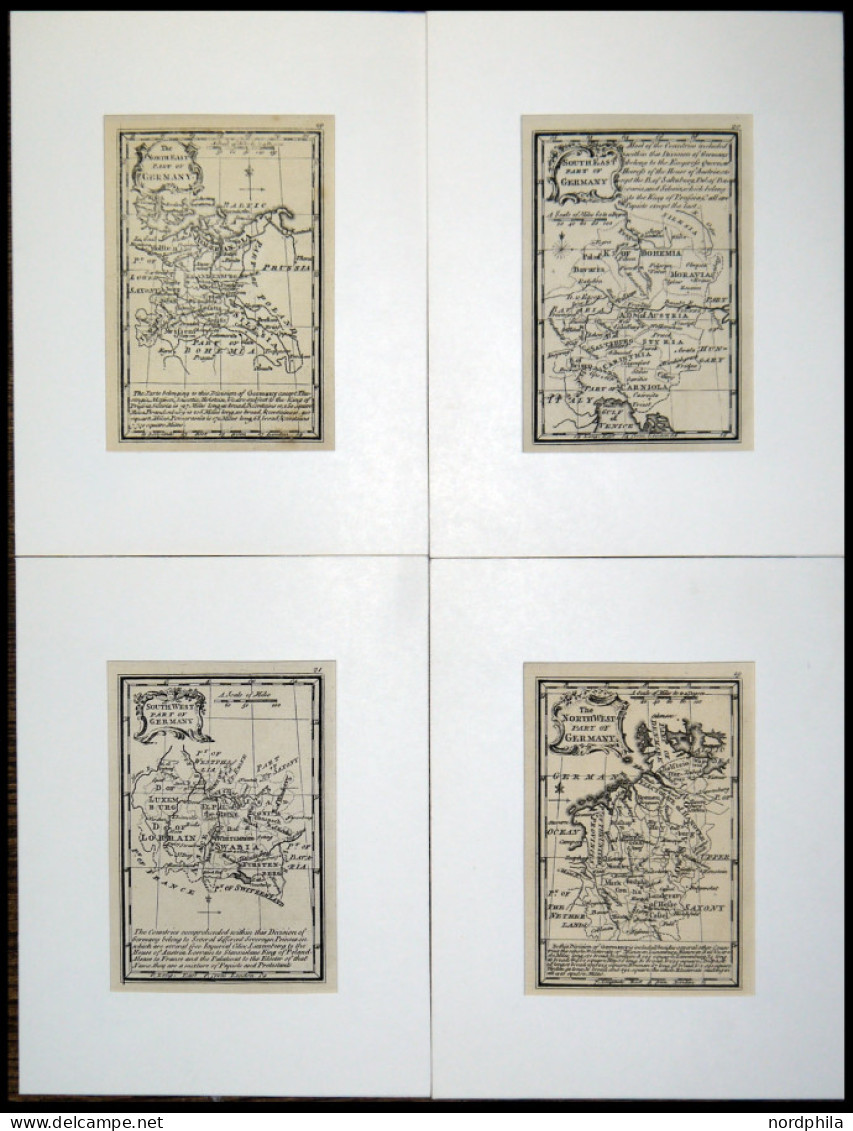 ALTE LANDKARTEN - DEUTSCH Atlas Minimus Illustratus By J. Gibson/E. Bowen: 4 Kleine Generalkarten Von Deutschland, 1774, - Other & Unclassified