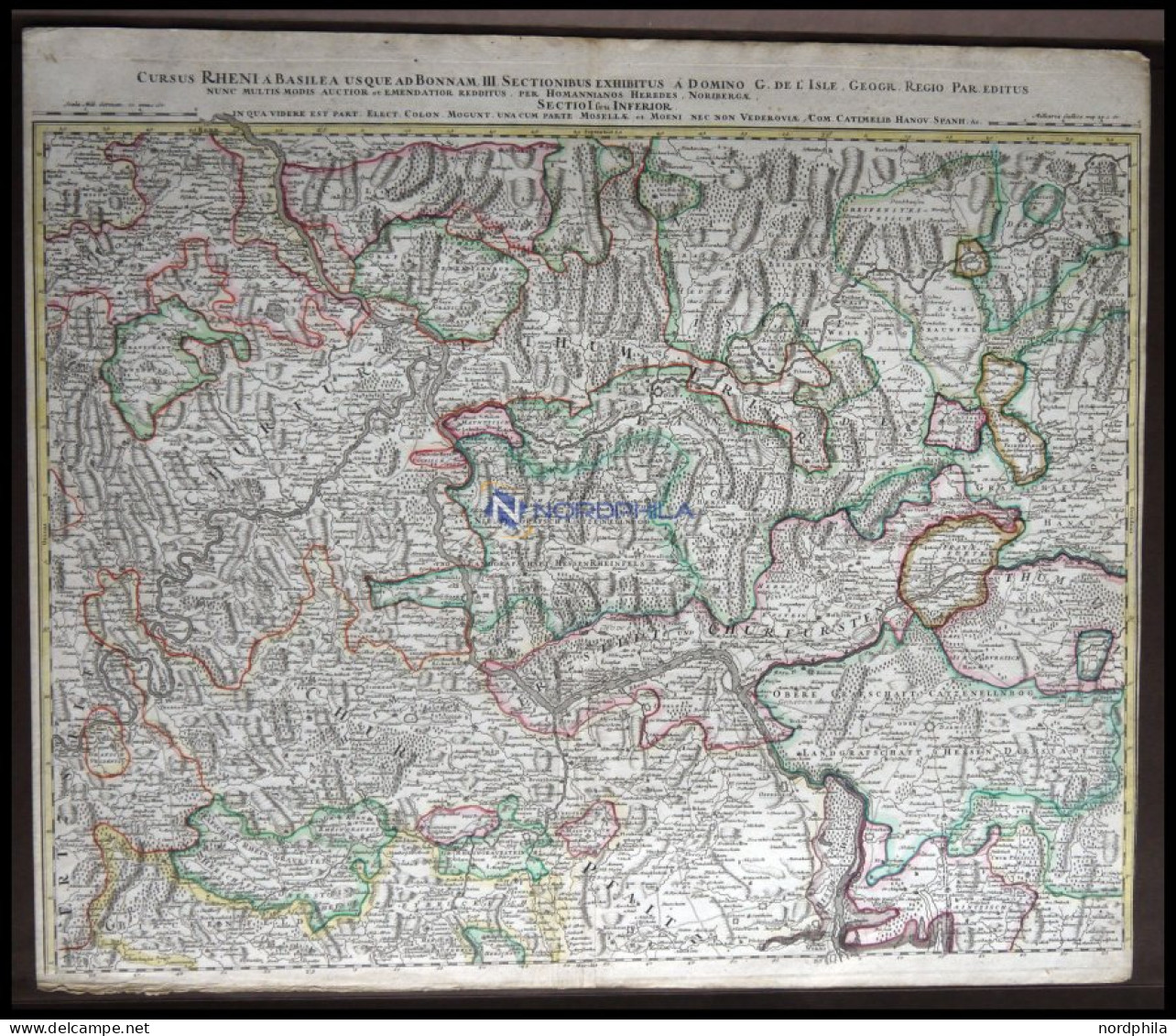 Rheinverlauf (Unterrheingegend) Bei Köln Und Der Moselgegend, Cursus Rheni Auf Basilea Usque Ad Bonnam (sectio Seu Infer - Autres & Non Classés