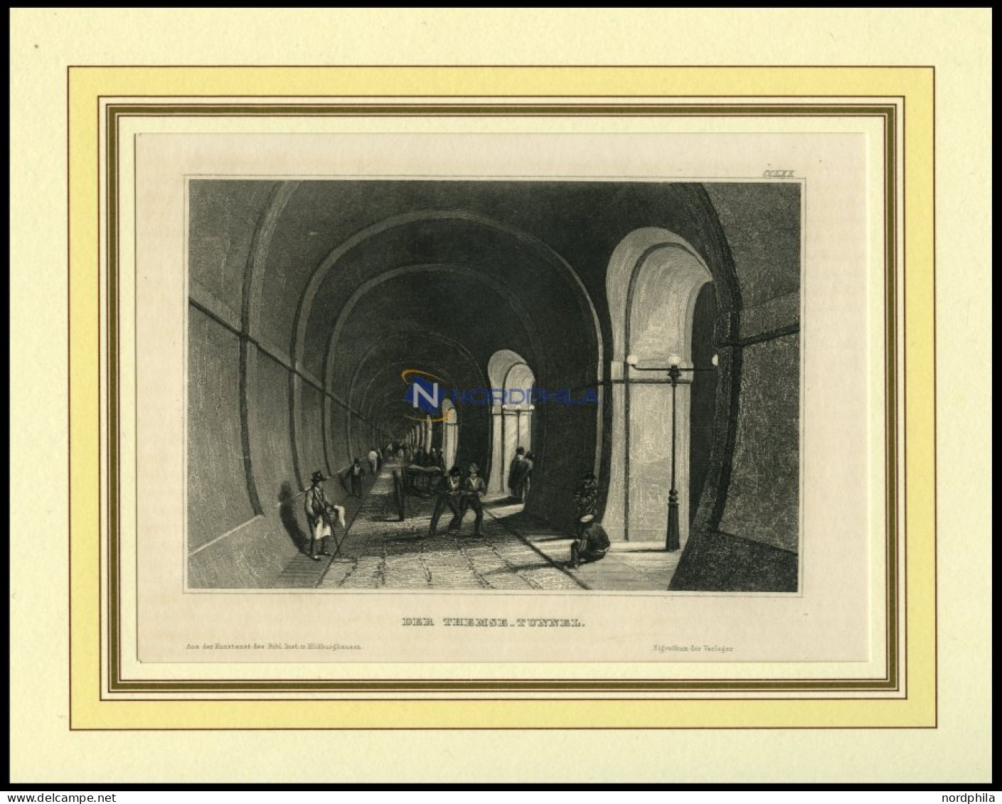Der THEMSE-TUNNEL, Stahlstich Von B.I. Um 1840 - Lithografieën
