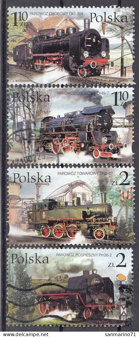 POLAND 3997-4000,used,trains - Gebraucht