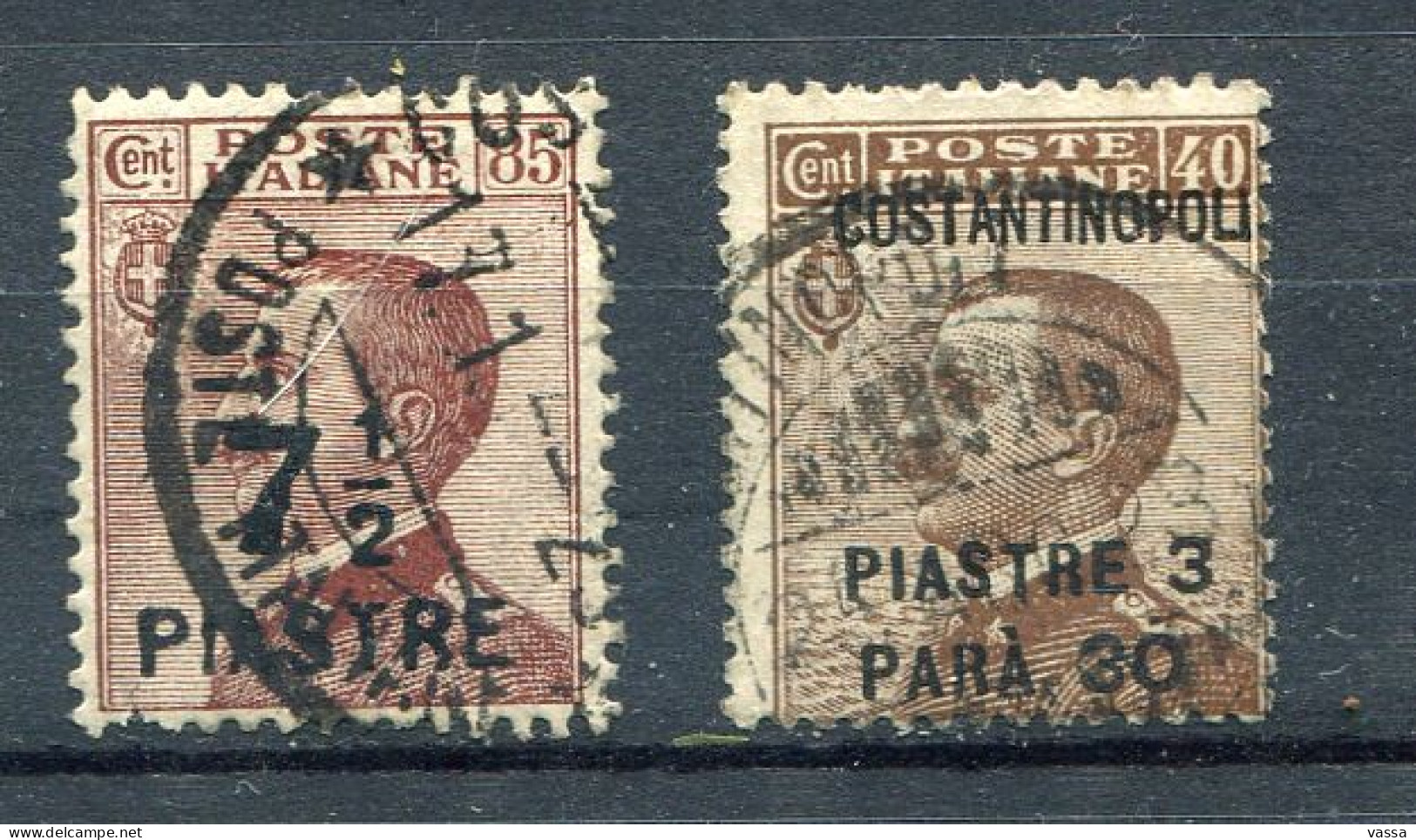 1922  - LEVANTE - LEVANT . 2 Timbres Obl.. ITALIA - Amtliche Ausgaben