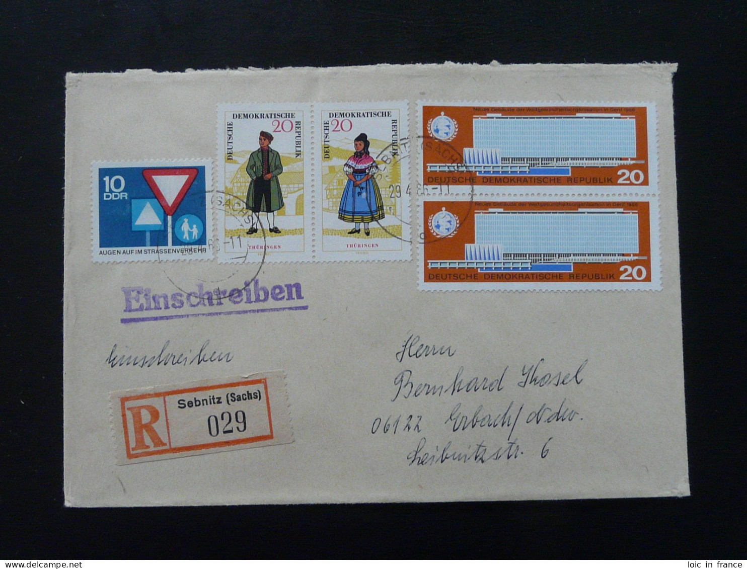 OMS WHO Lettre Recommandée Registered Cover Einschreiben Brief Sebnitz DDR 1966 Ref 385 - OMS