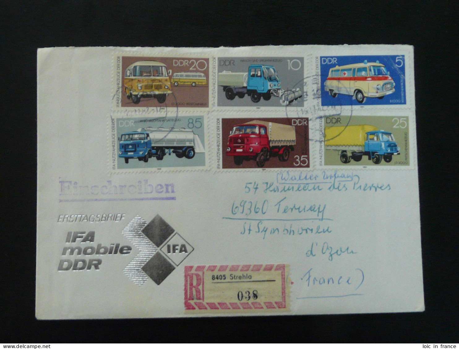 Camions Trucks Lettre Recommandée Registered Cover Einschreiben Brief Strehla DDR 1982 Ref 557 - Camiones