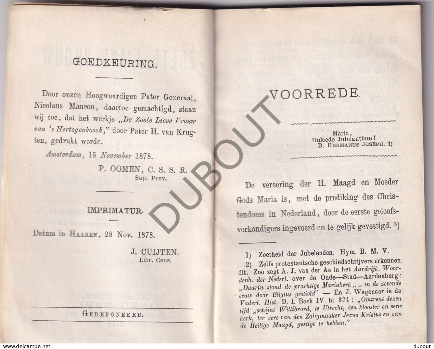 's Hertogenbosch - Zoete Lieve Vrouw - Auteur H. Van Krugten - 1878 (w254) - Vecchi