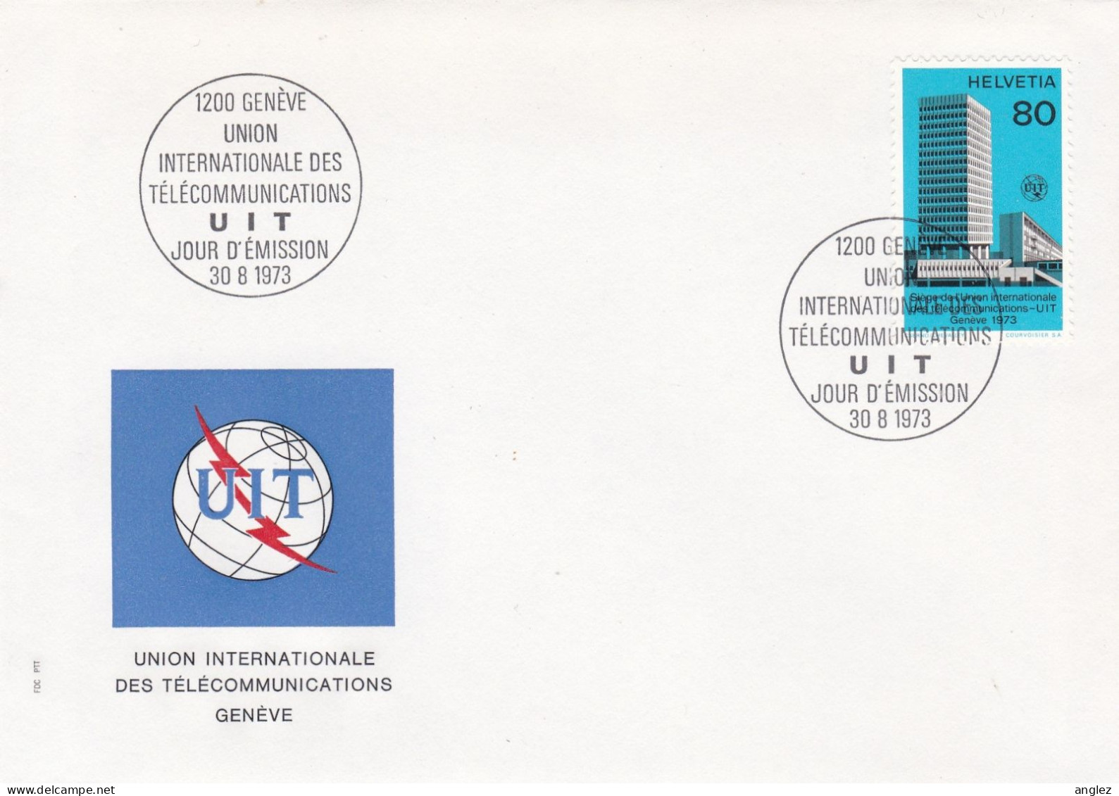 United Nations Geneva - 1973 ITU / UIT New Office Building Illustrated First Day Cover - FDC