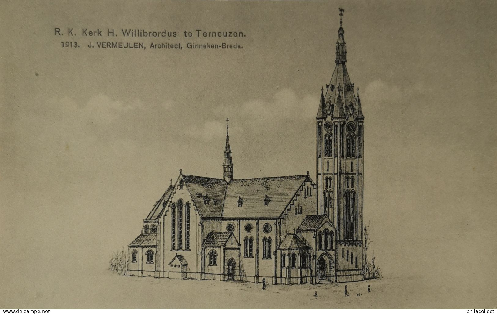 Terneuzen ( Zld.) (Ter Neuzen) R. K. Kerk H. Wilibrordus 1913 J. Vermeulen Arch. 19?? - Terneuzen