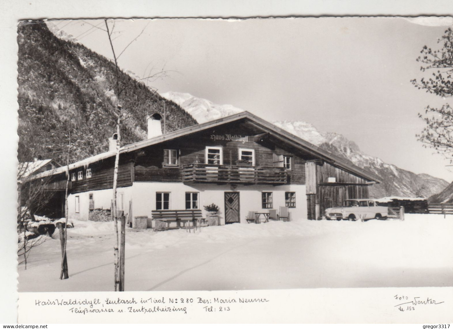 D7281) LEUTASCH In Tirol - Haus WALDIDYLL - Bes. Maria Neusser - Tief Verschneit U. Altes AUTO - Leutasch