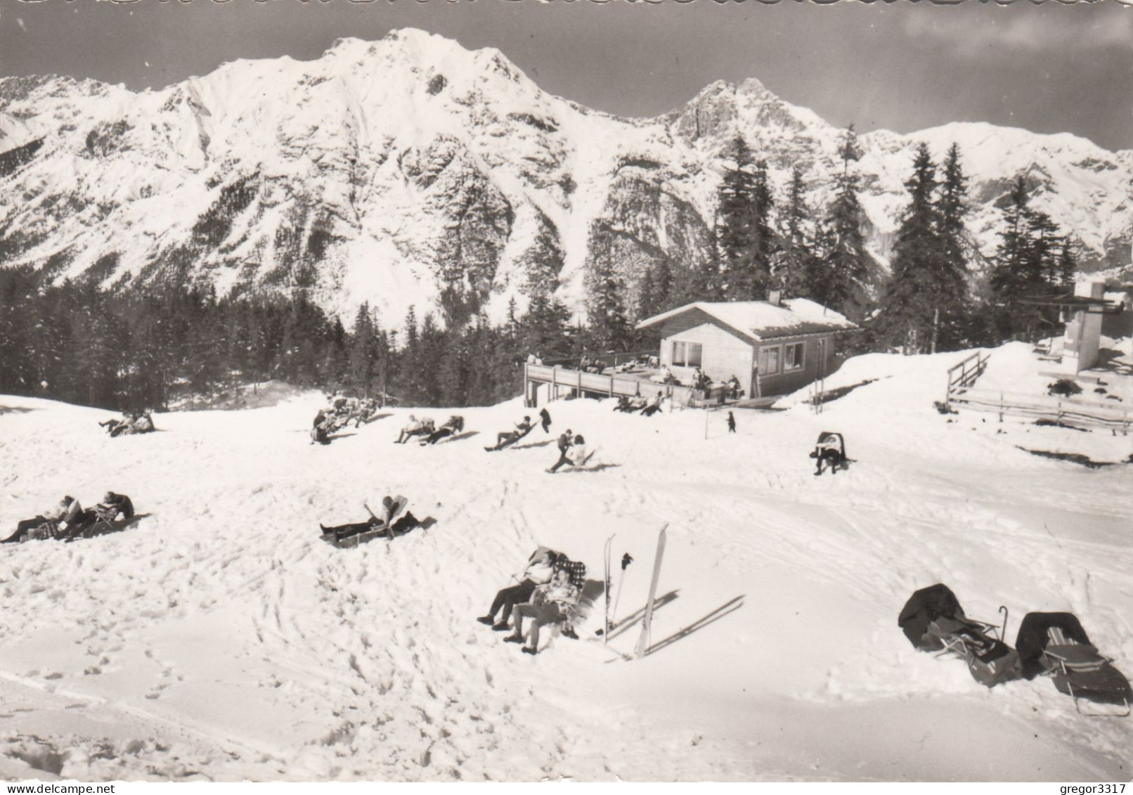 D7292) KATZENKOPF Hütte Geg. Wetterstein - LEUTASCH Tirol - Skifahrer Im Schnee - Stark Verschneite Ansicht - Leutasch