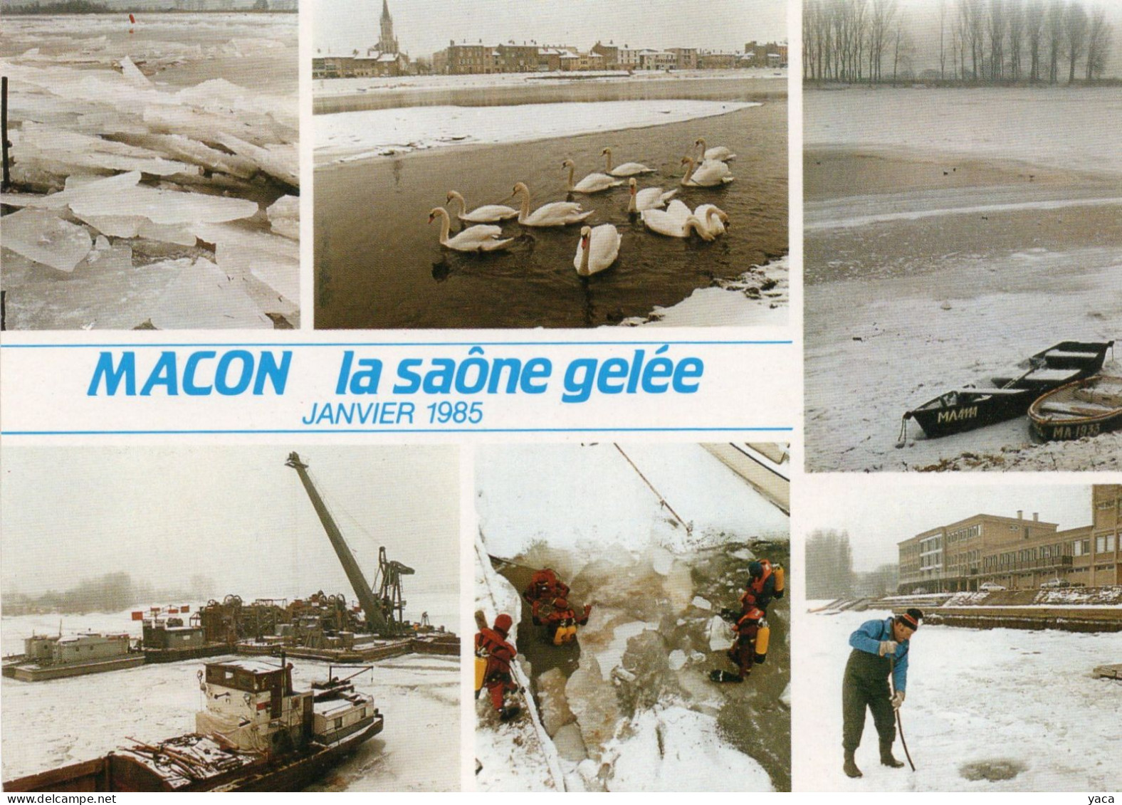 Macon Saône Gelée  1985 - Inondations