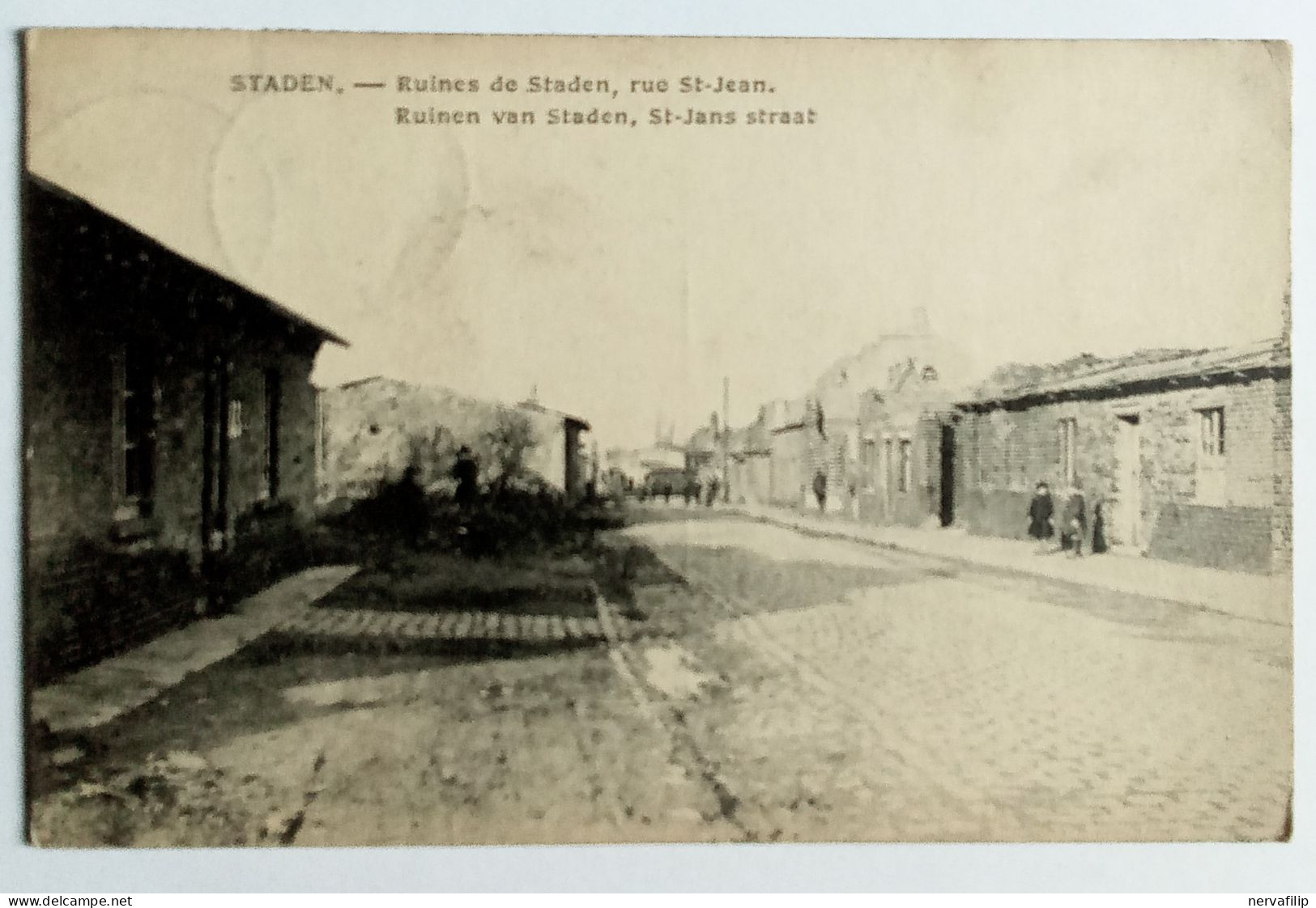 Staden.  Ruïnes De Staden, Rue St-Jean. Ruinen Van Staden, St-Jans Straat.  Première Guerre Mondiale. - Staden