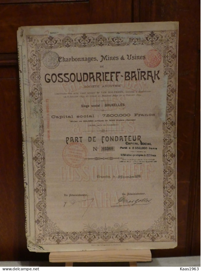 ACTION ANCIENNE CHARBONNAGES DE GOSSOUDARIEFF-BAIRAK. - Non Classés