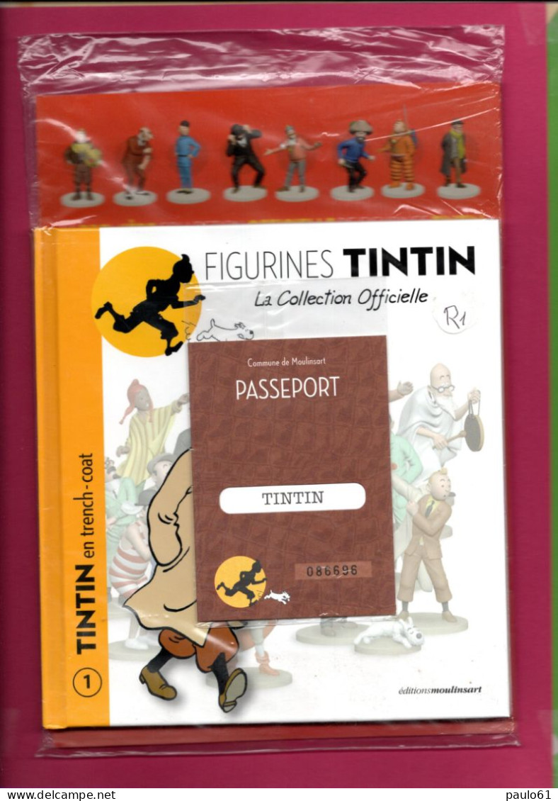 TINTIN En Trench Coat Collection Officielle "Passeport - Hergé