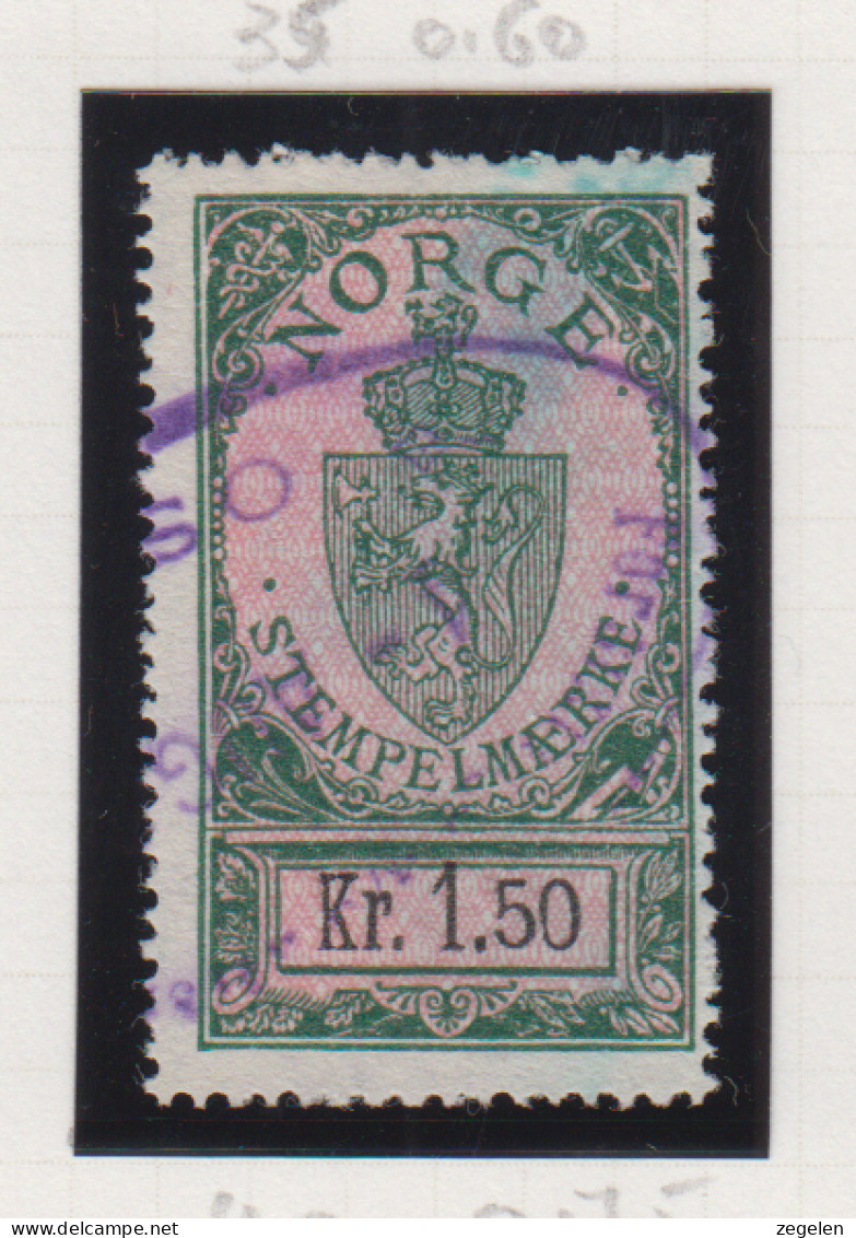 Noorwegen Fiskale Zegel Cat. Barefoot Stempelmaerke(Documentary) 40 - Revenue Stamps