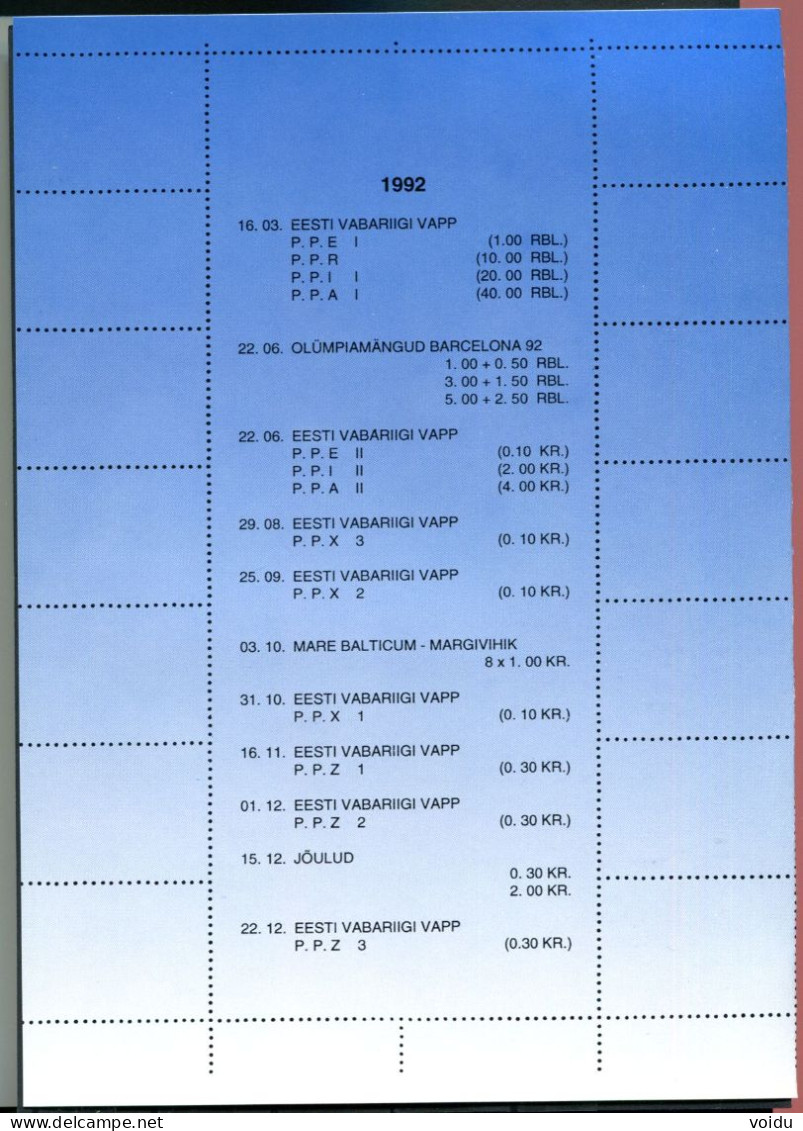 ESTONIA 1992  ** NB!   Full Year ! - Estonie