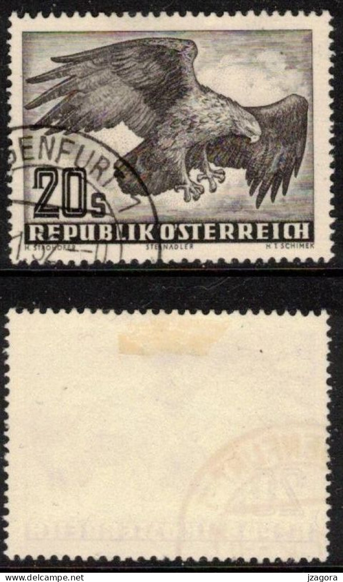 BIRDS EAGLE VÖGEL ADLER OISEAUX AIGLE AUSTRIA ÖSTERREICH AUTRICHE 1952 MI 968 ANK 973 YT PA60 SC C60  Air Mail Flugpost - Gebraucht