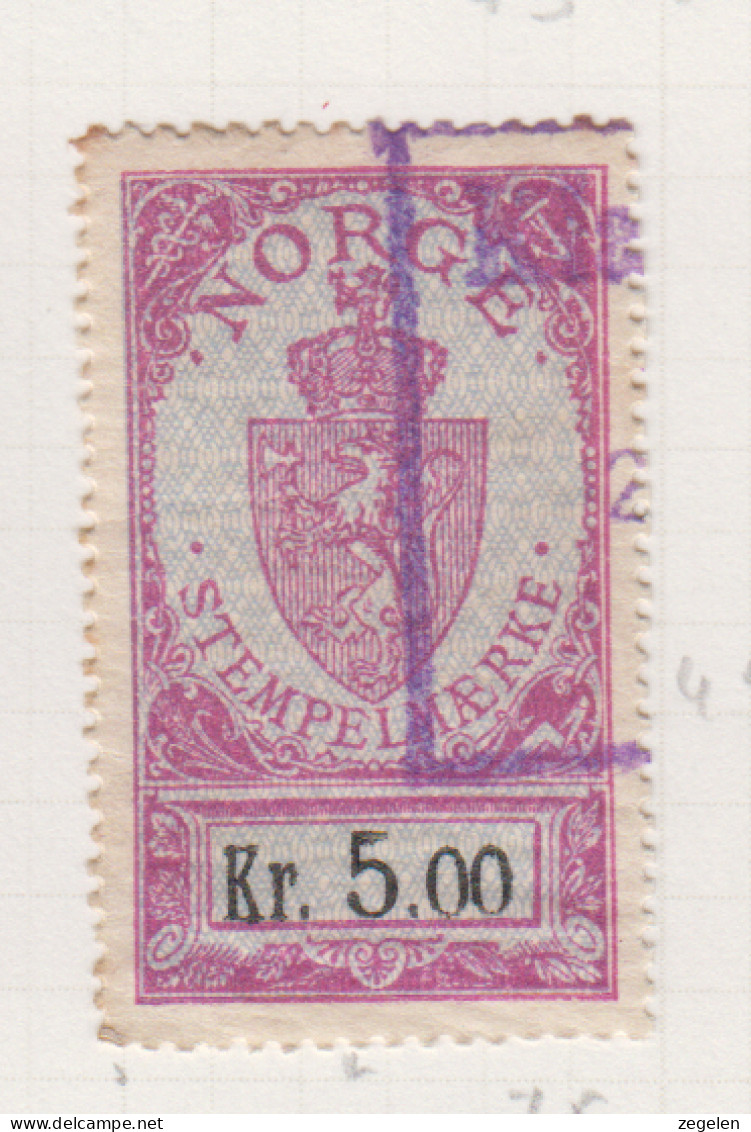 Noorwegen Fiskale Zegel Cat. Barefoot Stempelmaerke(Documentary) 47 - Revenue Stamps