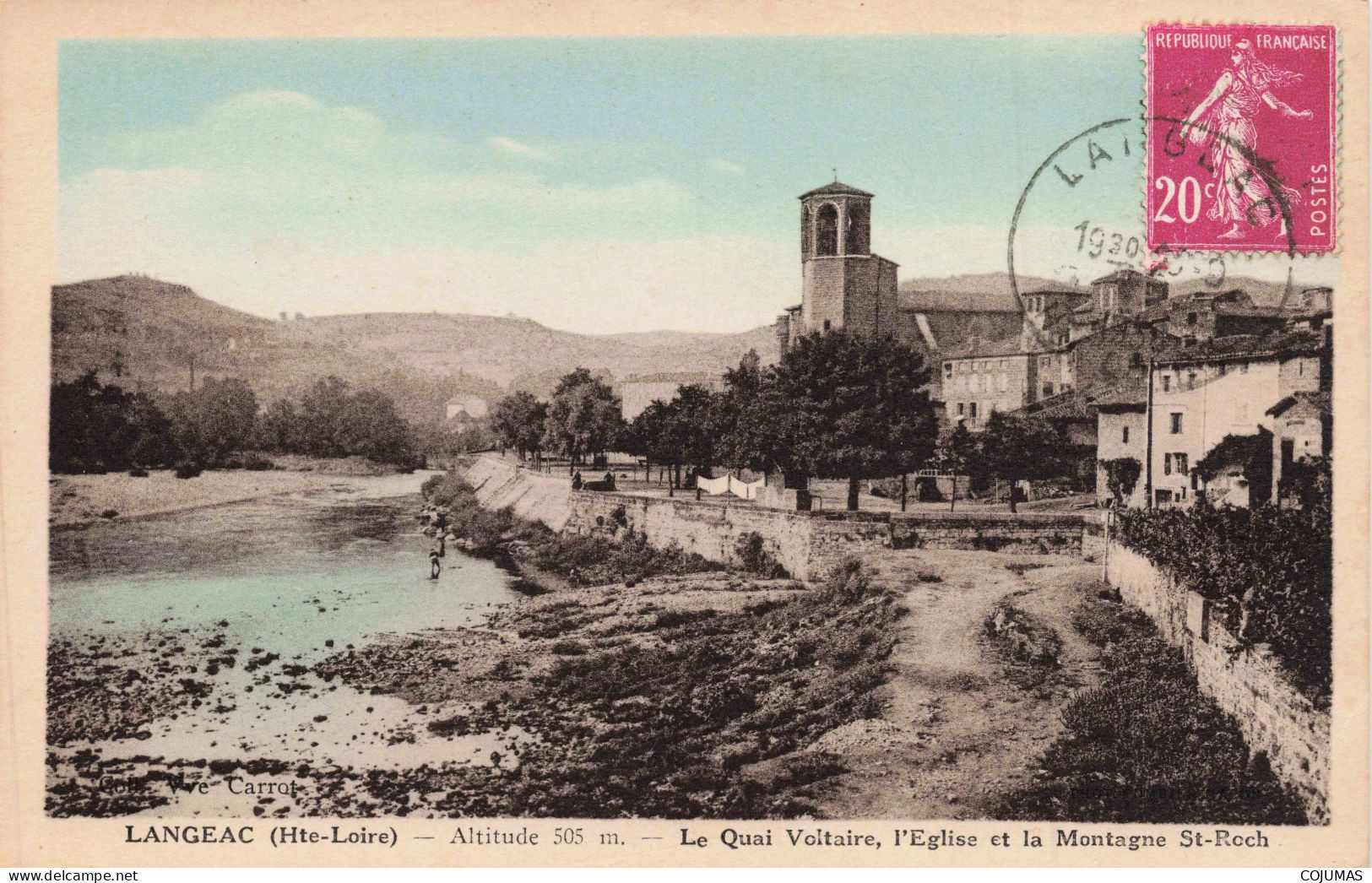 43 - LANGEAC _S24269_ Le Quai Voltaire - L'Eglise Et La Montagne St Roch - Langeac