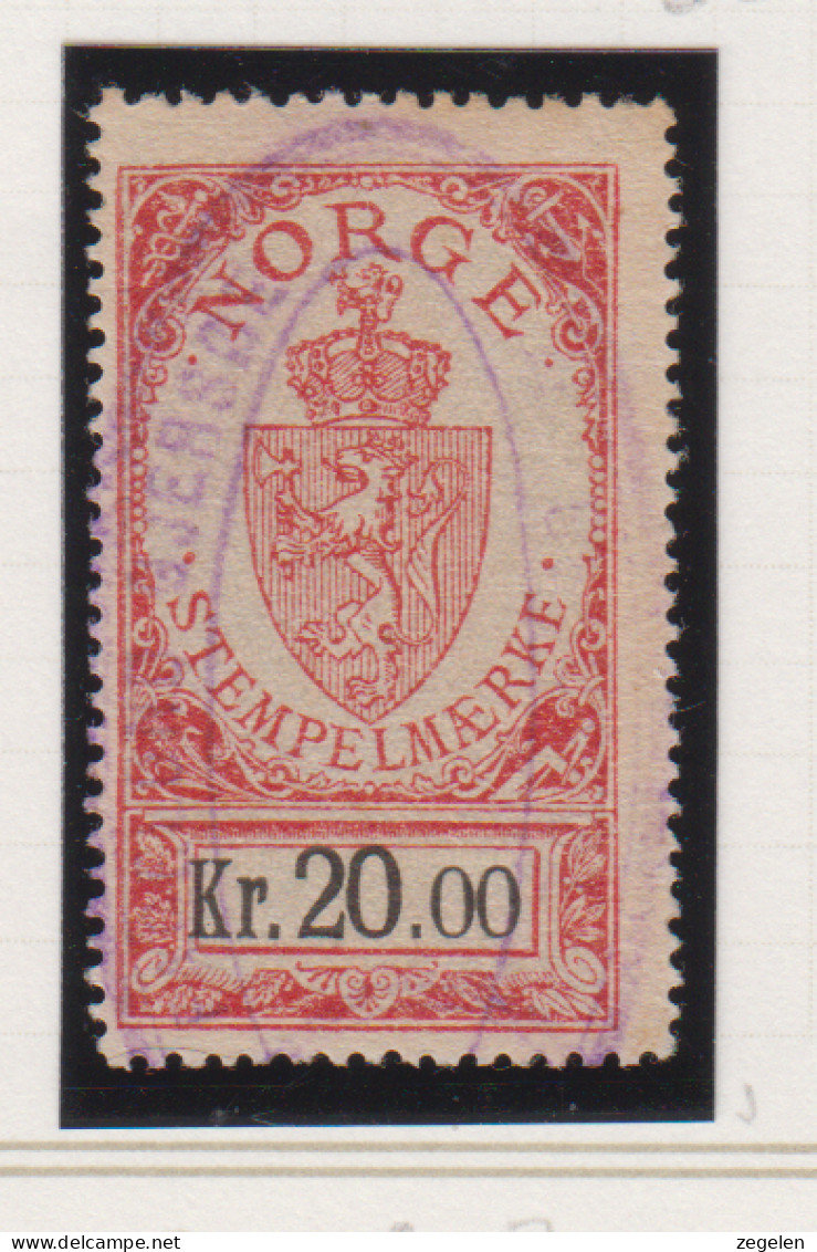 Noorwegen Fiskale Zegel Cat. Barefoot Stempelmaerke(Documentary) 53 - Revenue Stamps