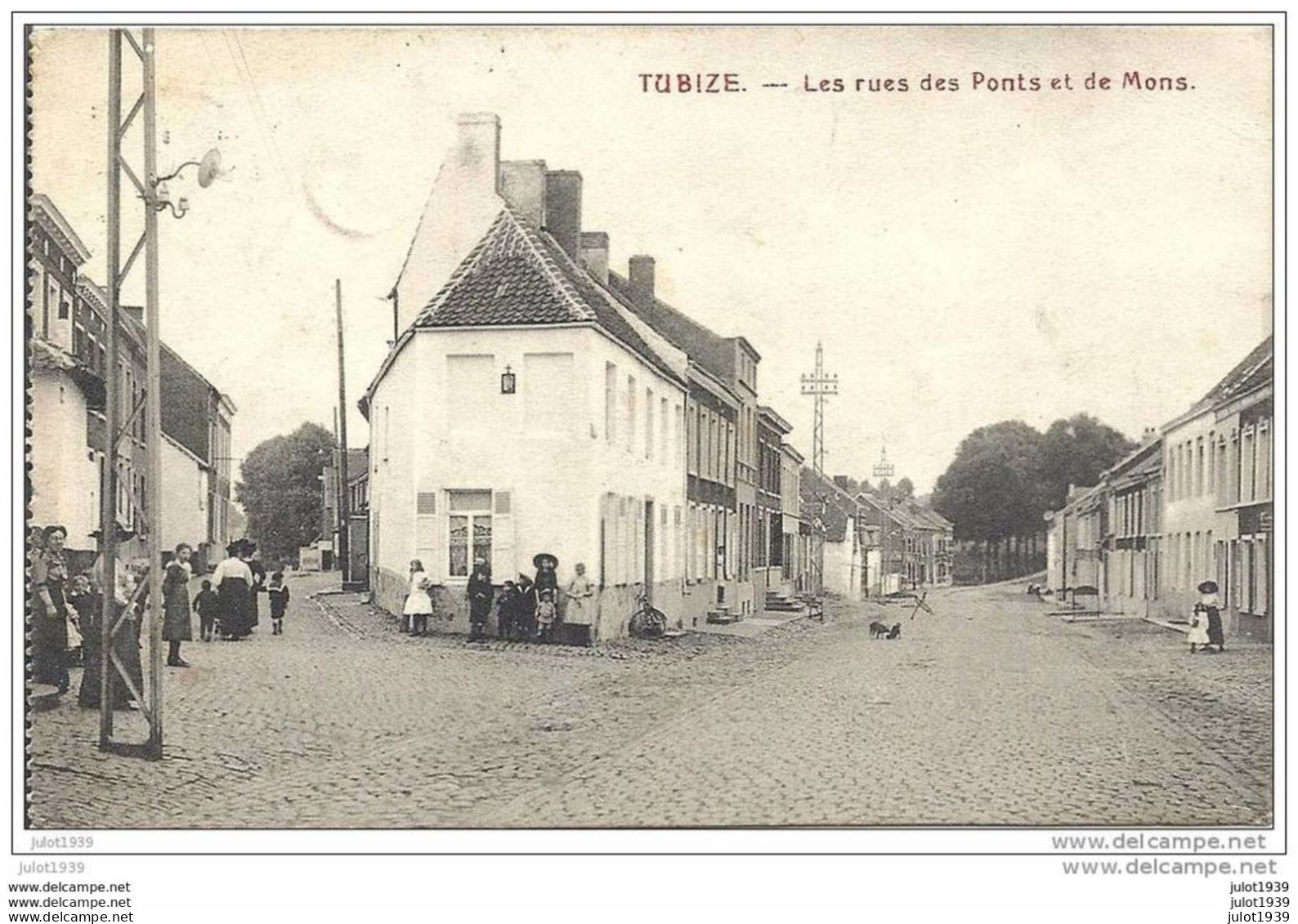 TUBIZE ..-- Brt Wall . Rue Des Ponts Et De MONS .1919 Vers BRAINE - COMTE ( Melle Octavie GUILLAIN ) . Voir Verso . - Tubeke