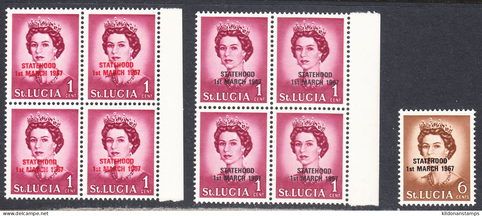 St. Lucia 1967 Mint No Hinge, Some Blocks, Sc# ,SG - Ste Lucie (...-1978)