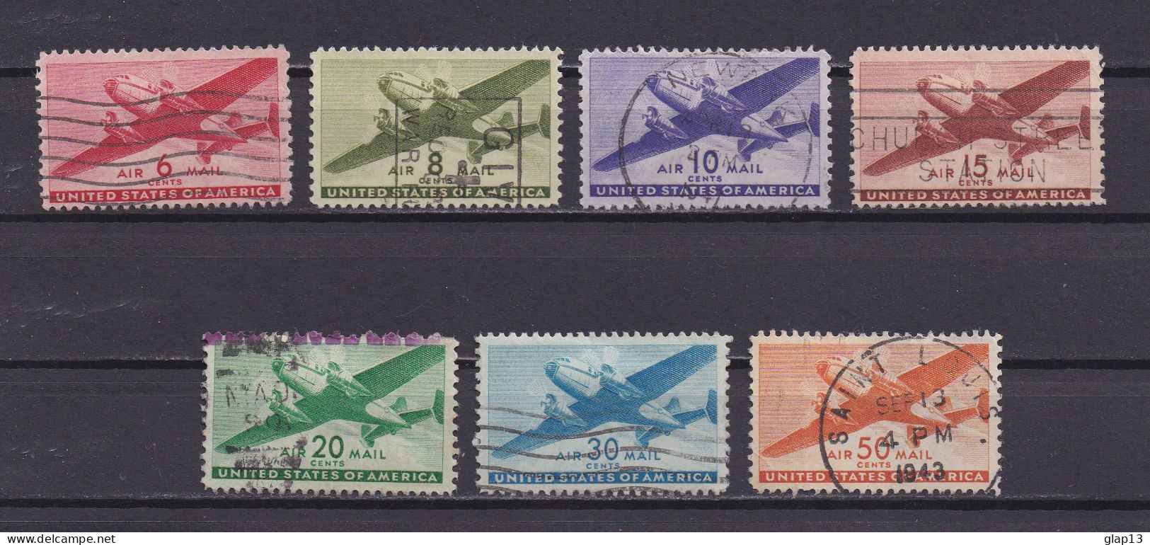 ETATS-UNIS 1941 PA N°26/32 OBLITERE AVION - 2a. 1941-1960 Oblitérés