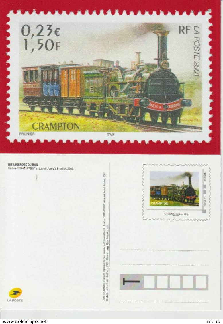 France Entier Train Crampton Neuf - Official Stationery