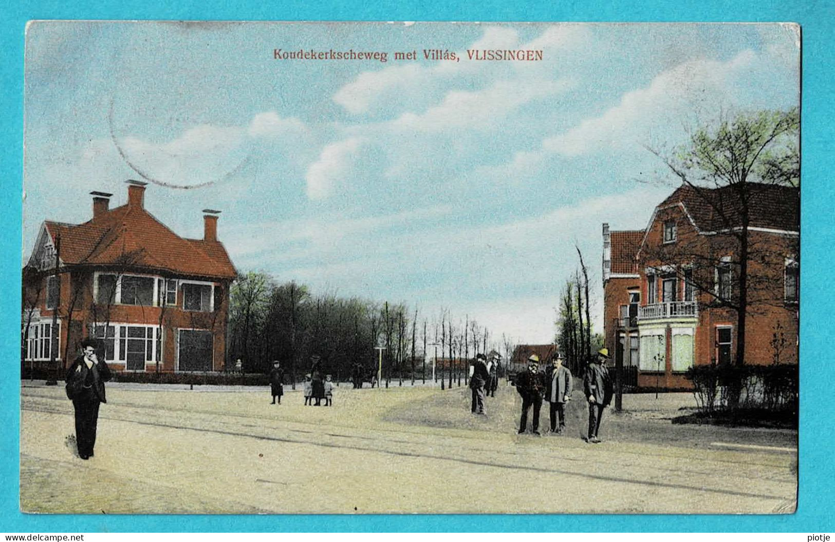 * Vlissingen (Zeeland - Nederland) * (Uitg W. Geldof) Koudekerkseweg Met Villas, Animée, Tramway, KLEUR, Old - Vlissingen