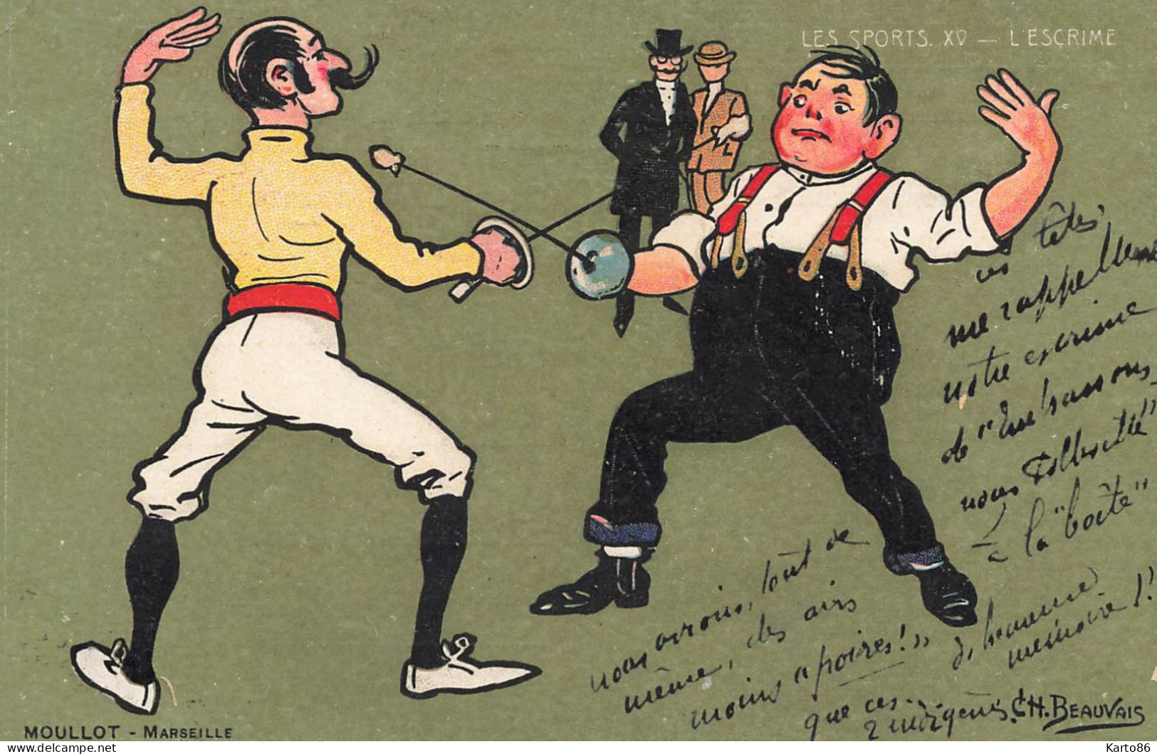 Escrime * CPA Illustrateur Ch. BEAUVAIS * Les Sports XV L'escrime * Sport Sports * Beauvais * 1907 - Fencing