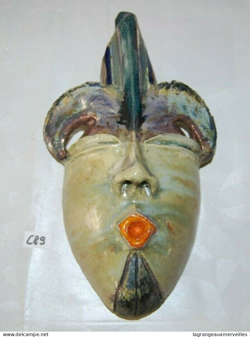 C89 Ancien Masque Africain En Terre Cuite ? Ou Autre - Objet Tribal Ethnique - Arte Africana