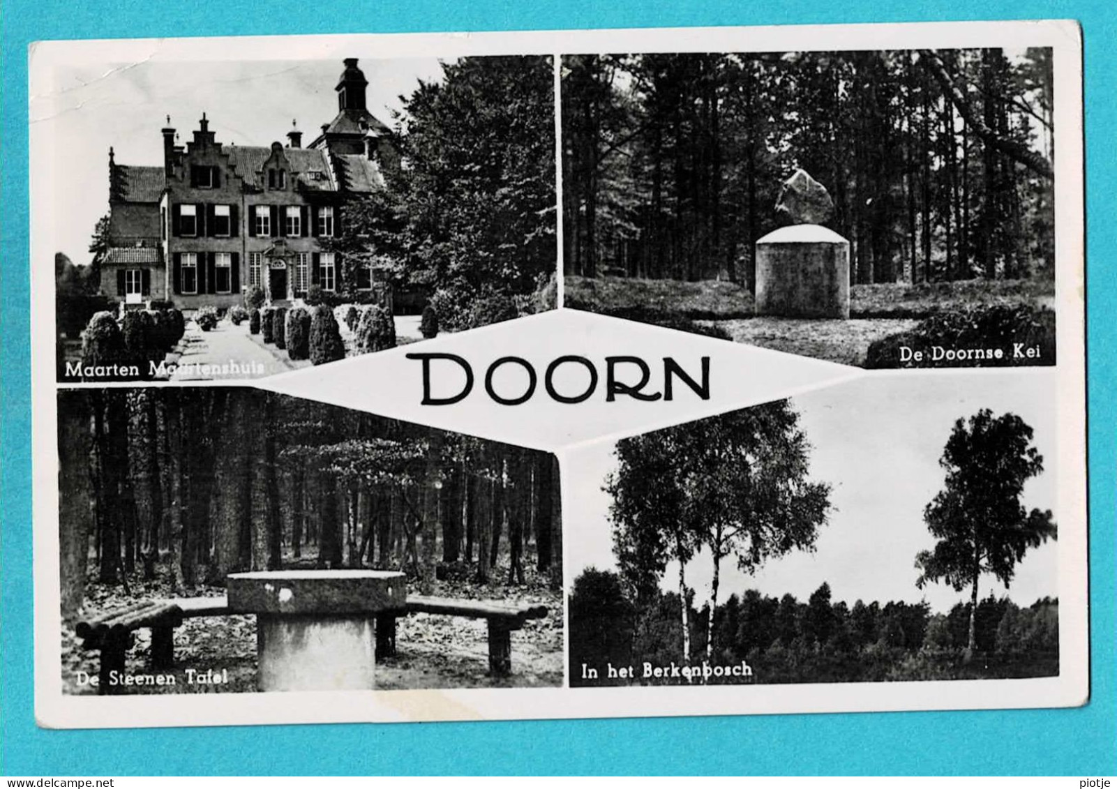 * Doorn (Utrecht - Nederland) * (Uitgave Leesbibliotheek) Fotokaart, Doornse Kei, Berkenbos, Steenen Tafel, Old - Doorn