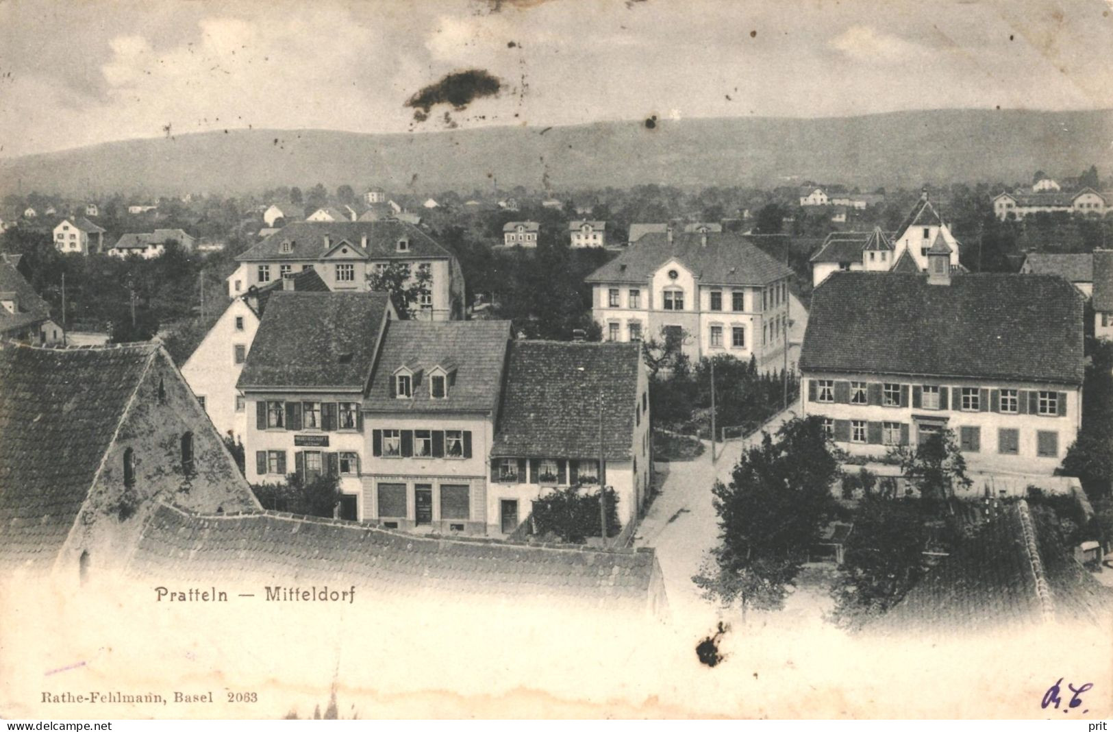 Pratteln Mitteldorf, Liestal 1904 Rare Used Real Photo Postcard. French Postage Due Taxe. Publisher Rathe-Fehlmann Basel - Liestal