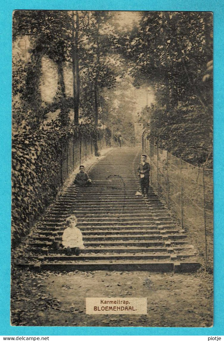 * Bloemendaal (Noord Holland - Nederland) * (E. & B.) Karmeltrap, Escalier, Enfants, Animée, Old, Rare - Bloemendaal